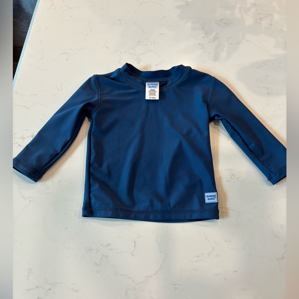 Rugged Butts navy rashguard size 6-12 months